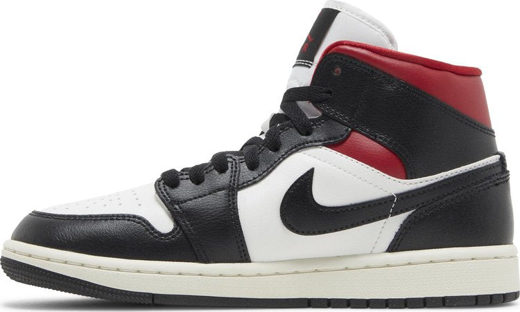 Wmns Air Jordan 1 Mid 'Black Sail Gym Red'