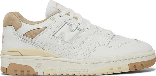 נעלי סניקרס Wmns 550 'White Tan' של המותג ניו באלאנס בצבע לבן עשויות עוֹר