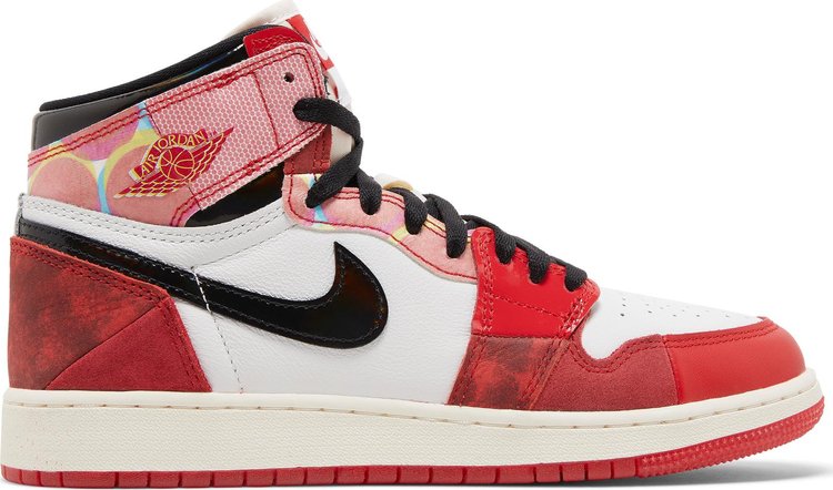 נעלי סניקרס Marvel x Air Jordan 1 Retro High OG GS 'Next Chapter' של המותג נייקי בצבע אָדוֹם עשויות עוֹר
