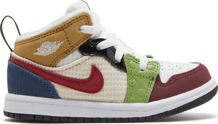 נעלי סניקרס Air Jordan 1 Mid SE TD 'Messy Room' של המותג נייקי בצבע צבעוני עשויות טֶקסטִיל