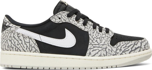 נעלי סניקרס Air Jordan 1 Retro Low OG 'Black Cement' של המותג נייקי בצבע שָׁחוֹר עשויות עור (נובוק)