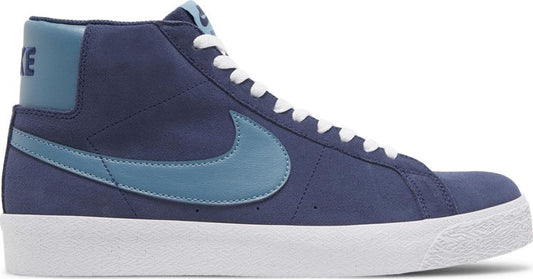 נעלי סניקרס Zoom Blazer Mid SB 'Navy Aqua' של המותג נייקי בצבע כְּחוֹל עשויות עור (זמש)