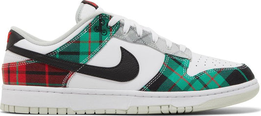 נעלי סניקרס Dunk Low Premium 'Tartan Plaid' של המותג נייקי בצבע לבן עשויות טֶקסטִיל