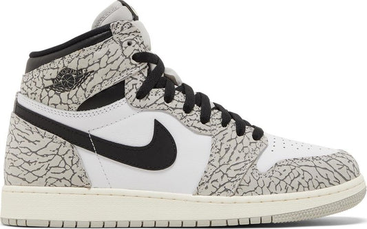 נעלי סניקרס Air Jordan 1 Retro High OG GS 'White Cement' של המותג נייקי בצבע אפור עשויות עוֹר