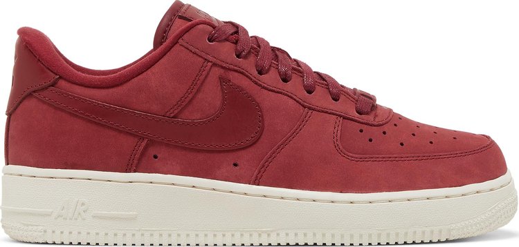 נעלי סניקרס Wmns Air Force 1 Premium 'Team Red' של המותג נייקי בצבע אָדוֹם עשויות עור (נובוק)