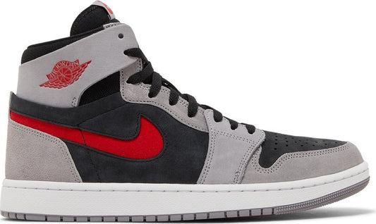 נעלי סניקרס Air Jordan 1 High Zoom Comfort 2 'Cement Fire Red' של המותג נייקי בצבע אפור עשויות עור (זמש)