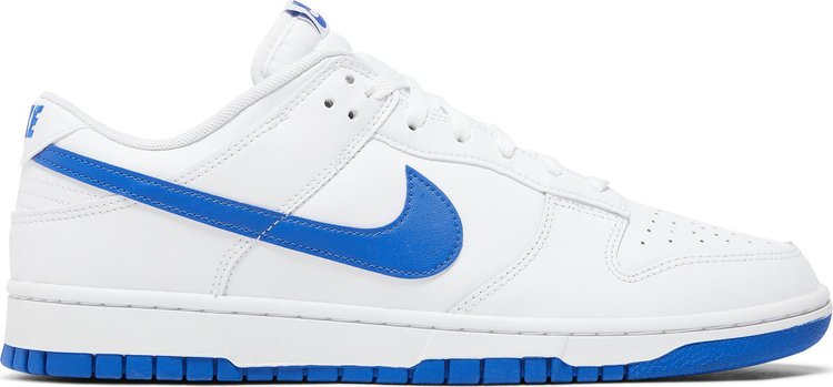 נעלי סניקרס Dunk Low 'White Hyper Royal' של המותג נייקי בצבע לבן עשויות עוֹר