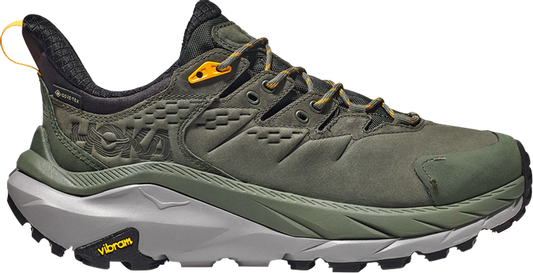 נעלי סניקרס Kaha 2 Low GORE-TEX 'Thyme Radiant Yellow' של המותג הוקה בצבע ירוק עשויות עור (נובוק)