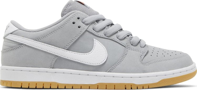 נעלי סניקרס Dunk Low Pro ISO SB 'Wolf Grey Gum' של המותג נייקי בצבע אפור עשויות עור (זמש)