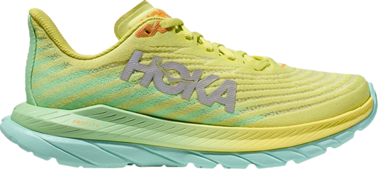 נעלי סניקרס Wmns Mach 5 'Citrus Glow' של המותג הוקה בצבע צהוב עשויות בד