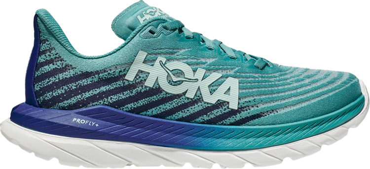 נעלי סניקרס Wmns Mach 5 'Ocean Mist' של המותג הוקה בצבע כְּחוֹל עשויות בד