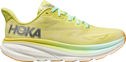 נעלי סניקרס Wmns Clifton 9 'Citrus Glow Sunlit Ocean' של המותג הוקה בצבע צהוב עשויות רֶשֶׁת
