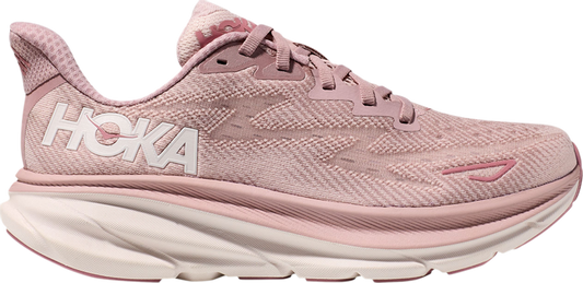 נעלי סניקרס Wmns Clifton 9 'Pale Mauve' של המותג הוקה בצבע וָרוֹד עשויות סריג - בד ארוג