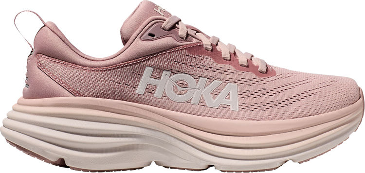 נעלי סניקרס Wmns Bondi 8 'Pale Mauve' של המותג הוקה בצבע וָרוֹד עשויות רֶשֶׁת
