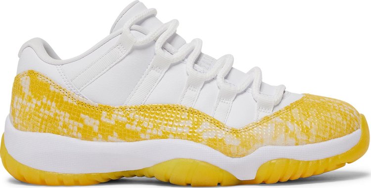 נעלי סניקרס Wmns Air Jordan 11 Low 'Yellow Snakeskin' של המותג נייקי בצבע צהוב עשויות עוֹר