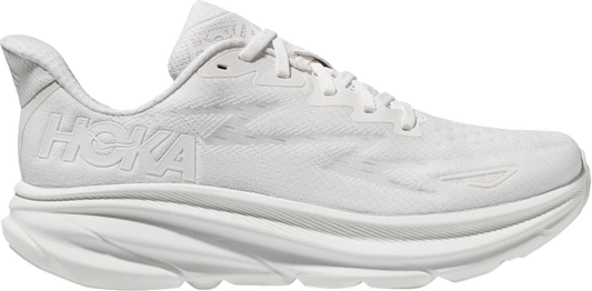 נעלי סניקרס Wmns Clifton 9 Wide 'Triple White' של המותג הוקה בצבע לבן עשויות סריג - בד ארוג