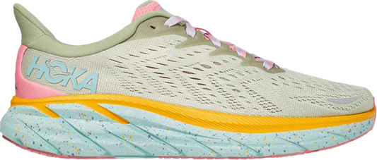 נעלי סניקרס Free People Movement x Wmns Clifton 8 'Seaweed Green Tea' של המותג הוקה בצבע ירוק עשויות רֶשֶׁת