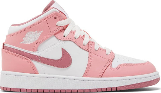 נעלי סניקרס Air Jordan 1 Mid PS 'Valentine's Day 2023' של המותג נייקי בצבע וָרוֹד עשויות עוֹר