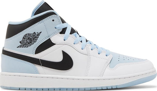 נעלי סניקרס Air Jordan 1 Mid SE 'White Ice Blue' של המותג נייקי בצבע כְּחוֹל עשויות עוֹר