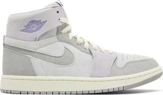 נעלי סניקרס Wmns Air Jordan 1 High Zoom Comfort 2 'Barely Grape' של המותג נייקי בצבע אפור עשויות עור (זמש)