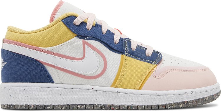 נעלי סניקרס Air Jordan 1 Low SE GS 'Multi-Color Canvas' של המותג נייקי בצבע צבעוני עשויות בַּד