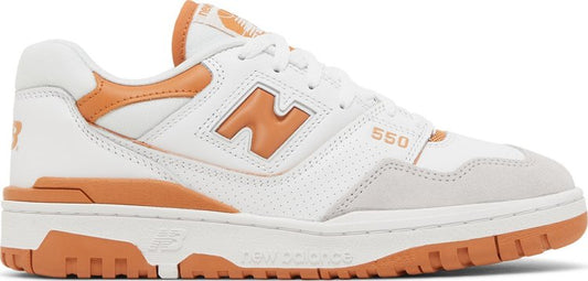 נעלי סניקרס 550 'Burnt Orange' של המותג ניו באלאנס בצבע לבן עשויות עוֹר