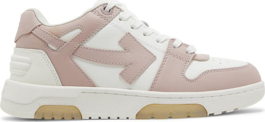 נעלי סניקרס Off-White Wmns Out of Office 'Pink White' של המותג אוף וויט בצבע וָרוֹד עשויות עוֹר