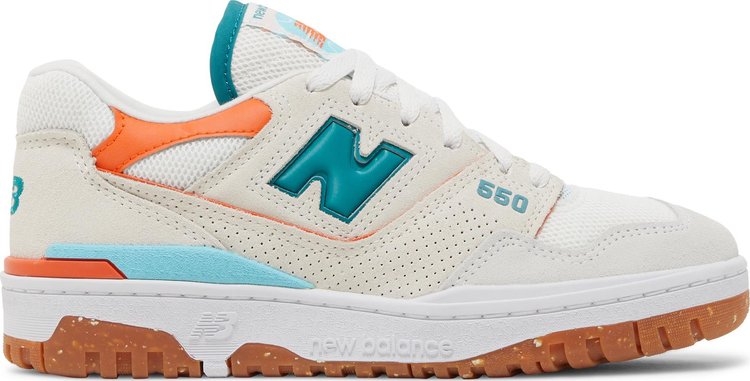 נעלי סניקרס Wmns 550 'Sea Salt Verdigris' של המותג ניו באלאנס בצבע קרם עשויות עור (זמש)