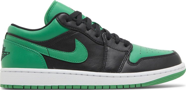 נעלי סניקרס Air Jordan 1 Low 'Black Lucky Green' של המותג נייקי בצבע ירוק עשויות עוֹר