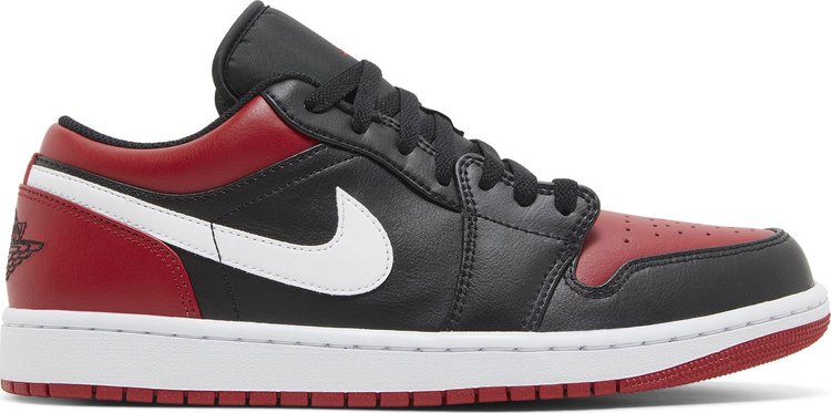 נעלי סניקרס Air Jordan 1 Low 'Alternate Bred Toe' של המותג נייקי בצבע שָׁחוֹר עשויות עוֹר