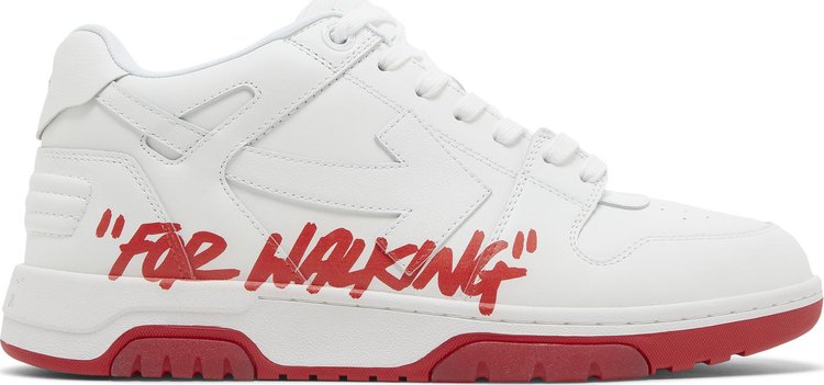 נעלי סניקרס Off-White Out of Office Low 'For Walking - White Red' 2023 של המותג אוף וויט בצבע לבן עשויות עוֹר