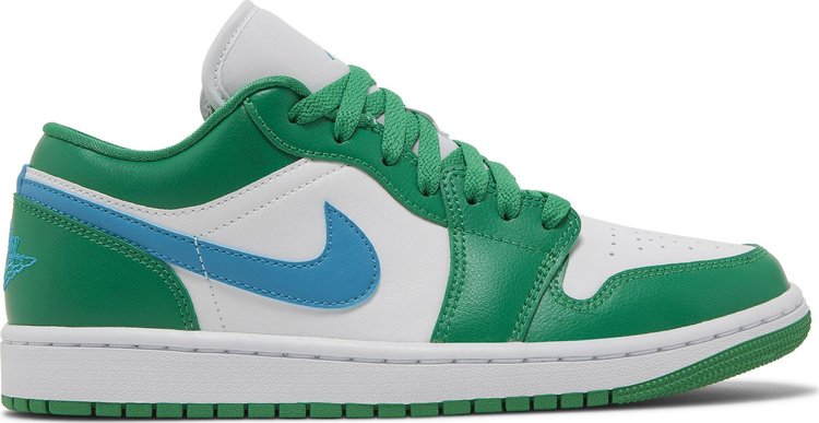נעלי סניקרס Wmns Air Jordan 1 Low 'Lucky Green' של המותג נייקי בצבע ירוק עשויות עוֹר
