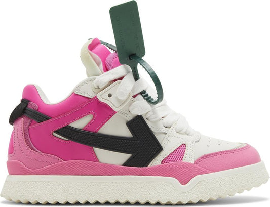 נעלי סניקרס Off-White Wmns New Mid Sponge 'Fuchsia Pink' של המותג אוף וויט בצבע וָרוֹד עשויות עוֹר