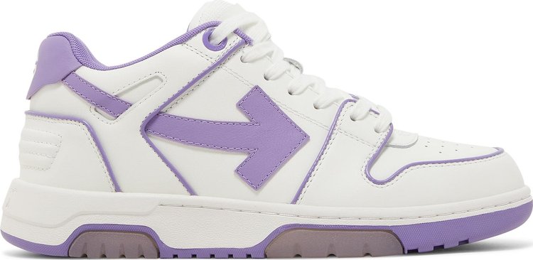נעלי סניקרס Off-White Wmns Out of Office 'Outlined - White Lilac Purple' של המותג אוף וויט בצבע לבן עשויות עוֹר