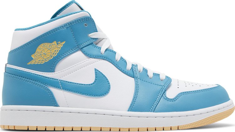 נעלי סניקרס Air Jordan 1 Mid 'Aquatone' של המותג נייקי בצבע לבן עשויות עוֹר
