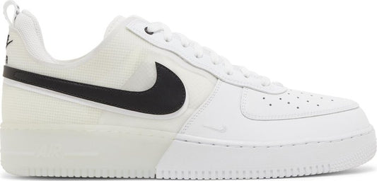 נעלי סניקרס Air Force 1 React 'White Black' של המותג נייקי בצבע לבן עשויות עוֹר