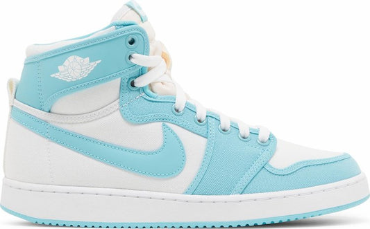 נעלי סניקרס Air Jordan 1 KO High 'Bleached Aqua' של המותג נייקי בצבע ירוק-כחול/טורקיז עשויות בַּד