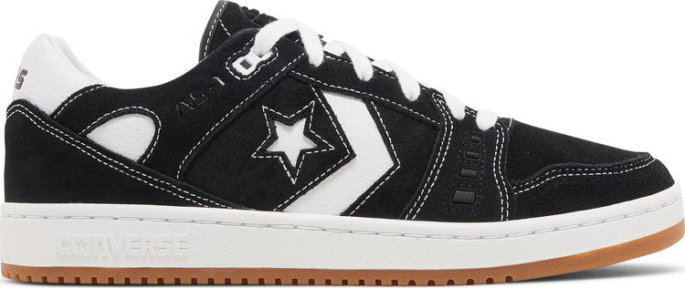 נעלי סניקרס AS-1 Pro 'Black White Gum' של המותג קונברס אולסטאר בצבע שָׁחוֹר עשויות עור (זמש)