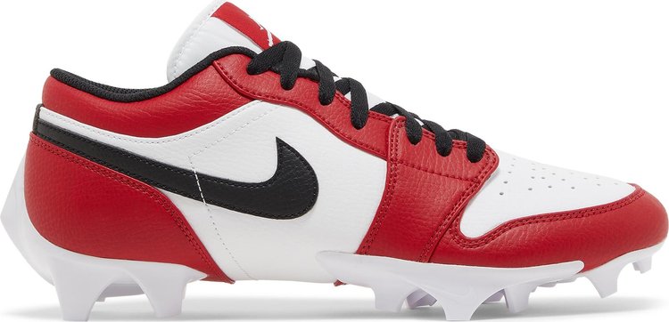 נעלי סניקרס Jordan 1 Low TD Cleat 'Chicago' 2023 של המותג נייקי בצבע אָדוֹם עשויות עוֹר