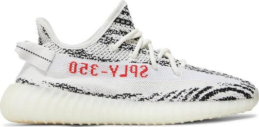 נעלי סניקרס Yeezy Boost 350 V2 'Zebra' 2022/2023 של המותג אדידס בצבע לבן עשויות ניילון פוליאסטר Primeknit