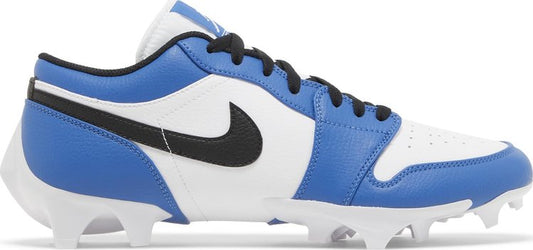 נעלי סניקרס Jordan 1 Low TD Cleat 'White Black Royal' של המותג נייקי בצבע כְּחוֹל עשויות עוֹר