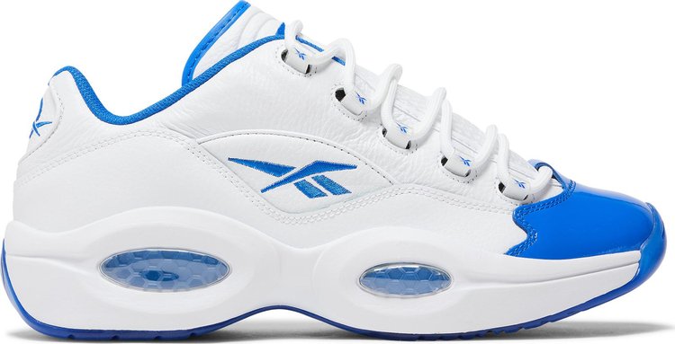 נעלי סניקרס Question Low 'White Electric Cobalt' של המותג ריבוק בצבע לבן עשויות עוֹר