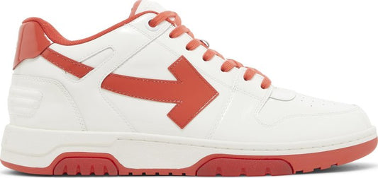 נעלי סניקרס Off-White Out of Office 'White Red Patent' של המותג אוף וויט בצבע לבן עשויות עור פטנט