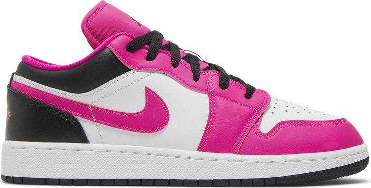 נעלי סניקרס Air Jordan 1 Low GS 'Fierce Pink' של המותג נייקי בצבע וָרוֹד עשויות עוֹר