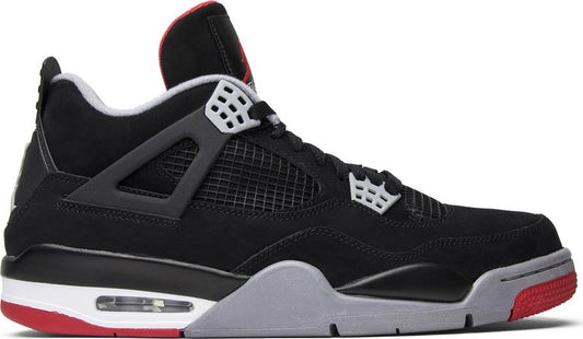 נעלי סניקרס Air Jordan 4 Retro 'Bred' 2012 של המותג נייקי בצבע שָׁחוֹר עשויות 