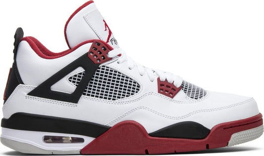 נעלי סניקרס Air Jordan 4 Retro 'Fire Red' 2012 של המותג נייקי בצבע לבן עשויות 