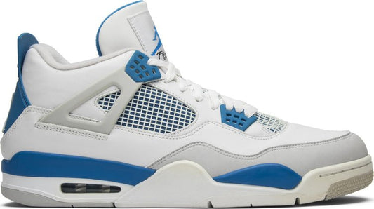 נעלי סניקרס Air Jordan 4 Retro 'Military Blue' 2012 של המותג נייקי בצבע לבן עשויות 