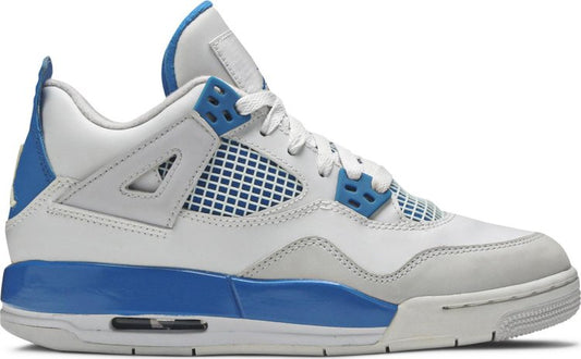 נעלי סניקרס Air Jordan 4 Retro GS 'Military Blue' 2012 של המותג נייקי בצבע לבן עשויות 