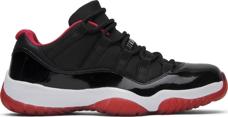 נעלי סניקרס Air Jordan 11 Retro Low 'Bred' של המותג נייקי בצבע שָׁחוֹר עשויות 