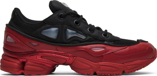 נעלי סניקרס Raf Simons x Ozweego 3 'Core Black Scarlet' של המותג אדידס בצבע שָׁחוֹר עשויות 